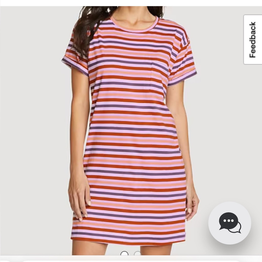 Eddie Bauer Striped Pocket Tee Shirt Dress